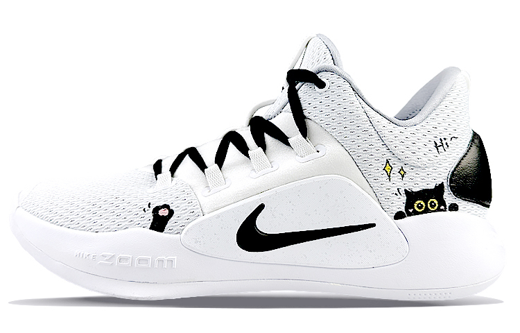 Nike Hyperdunk X Cushioned Slip-Resistant Breathable Lightweight Low-Top Basketball Shoes Men's Black White