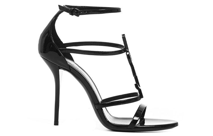 SAINT LAURENT Cassandra Sandal Heels Black Patent Leather Women's купить в интернет-магазине Yoocart с быстрой доставкой по России.