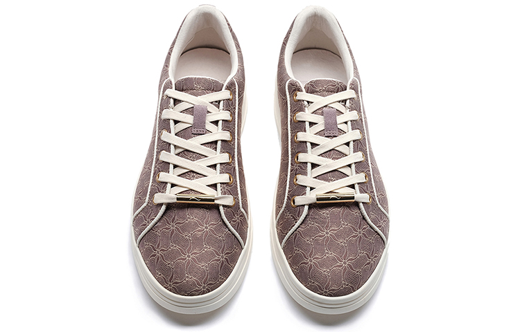 LI NING 1990 Classic Collection Skateboard Shoes Women's Low Top Eggplant Purple/Light White Purple