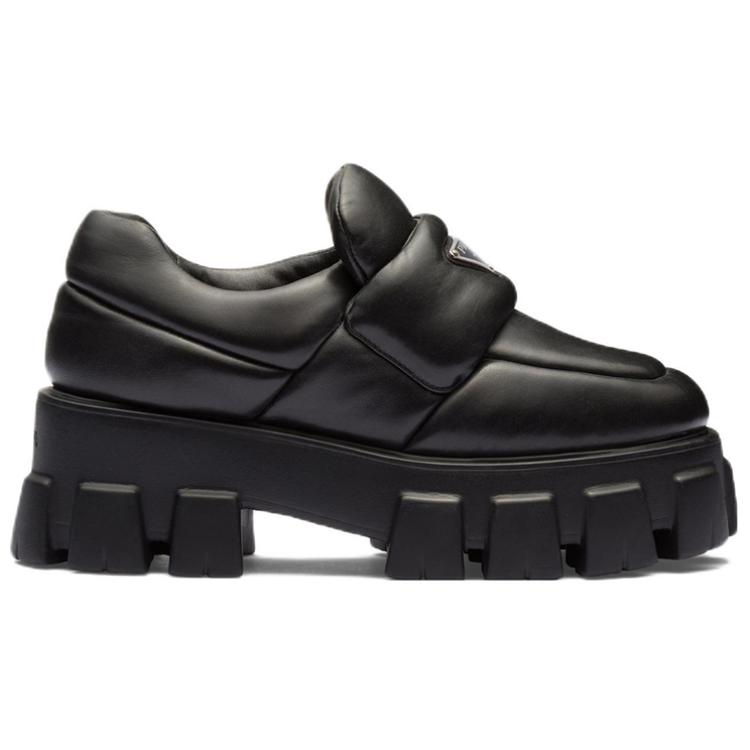 PRADA Soft Padded 55mm Loafers Black Nappa Leather Women's купить в интернет-магазине Yoocart с быстрой доставкой по России.
