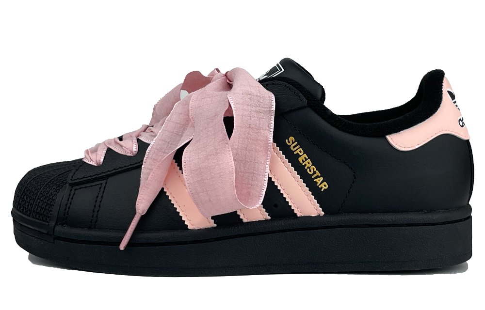 Adidas Originals Superstar 2 Sweet Cool Girl Abrasion Resistant Breathable Low top Skateboard Shoes Women's Black Pink