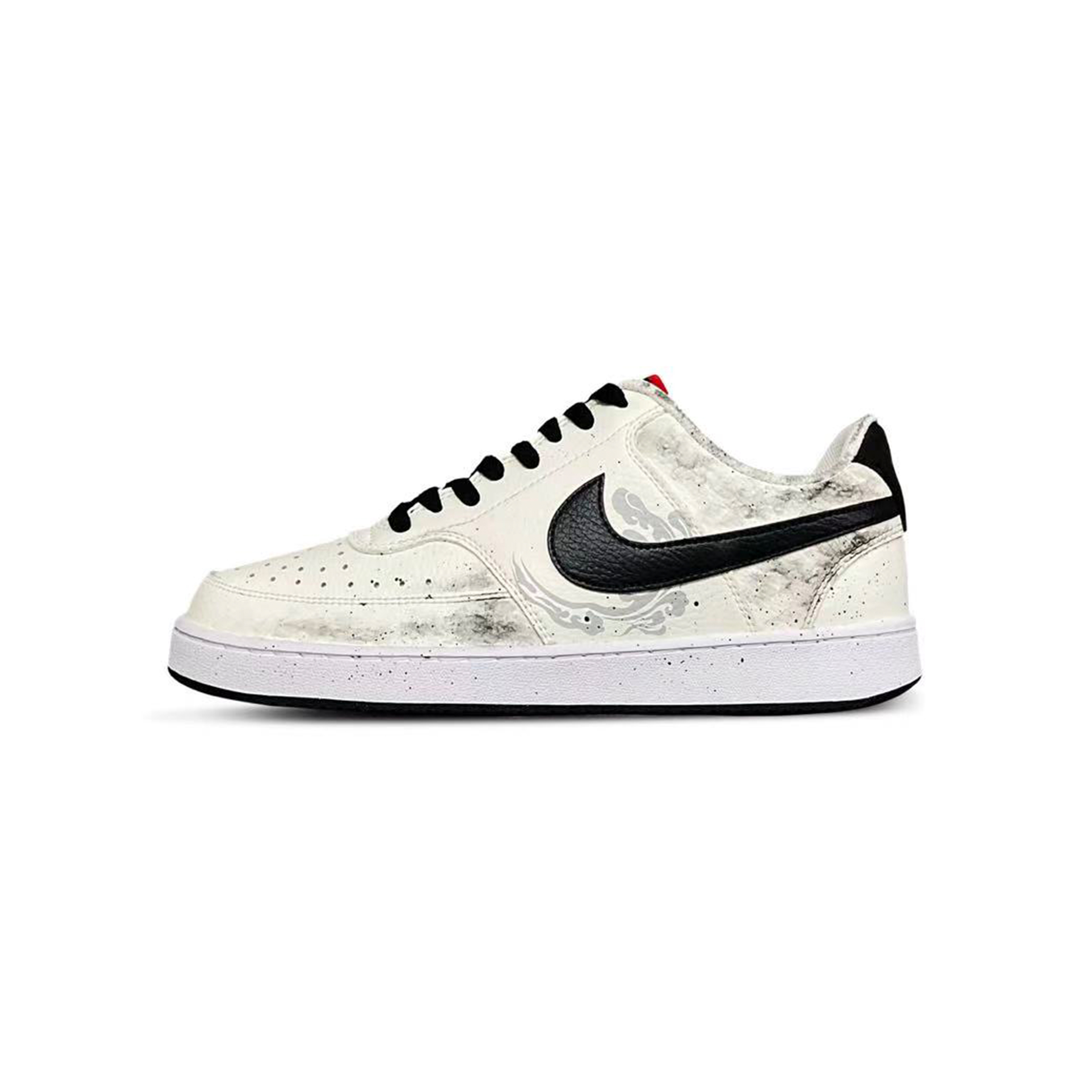 Nike Court Vision 1 Cushioning, Wear Resistant Low top Skateboard Shoes Men's Black White