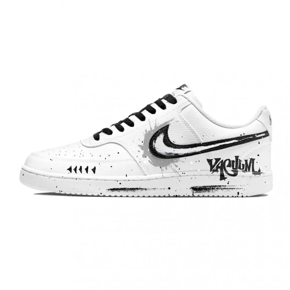 Nike Court Vision 1 Low top Skateboard Shoes Men's Black White