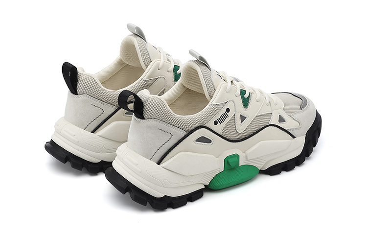 JEEP SPIRIT Cushioning Anti-Slip Wear-Resistant Breathable Height Increasing Low-Top Casual Shoes Men's Light Sandy