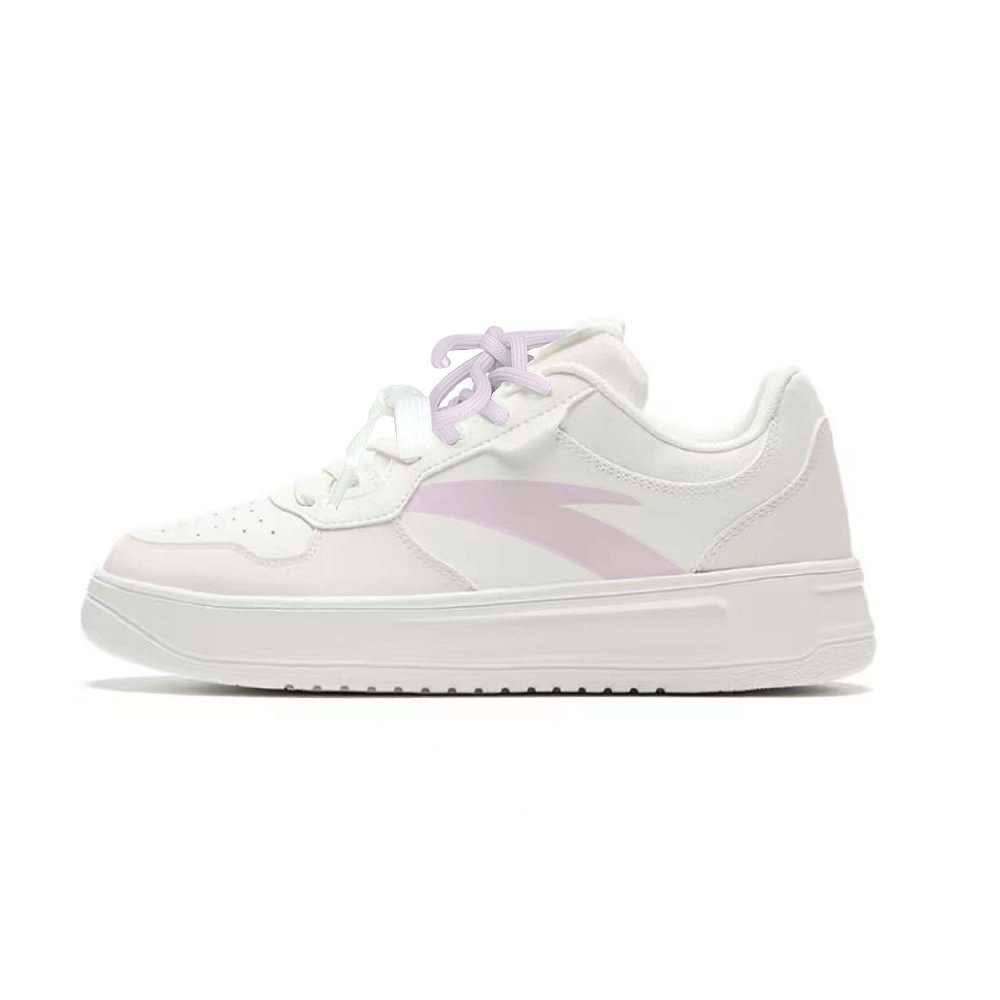 Anta Anti Slip Wear Resistant Low Top Skateboard Shoes Unisex Purple Pink