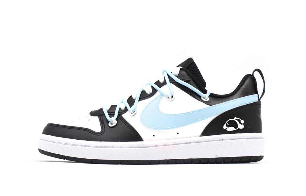 Nike Court Borough Low Green Purple Panda Anti-Slip Wear-Resistant Low-Top Skateboard Shoes GS Blue Black