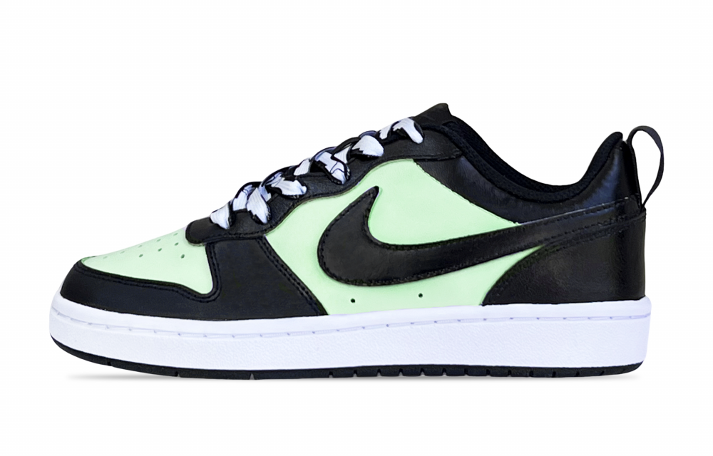 Nike Court Borough Apple Soda Anti-Slip Wear-Resistant Low-Top Skateboard Shoes GS Green Black