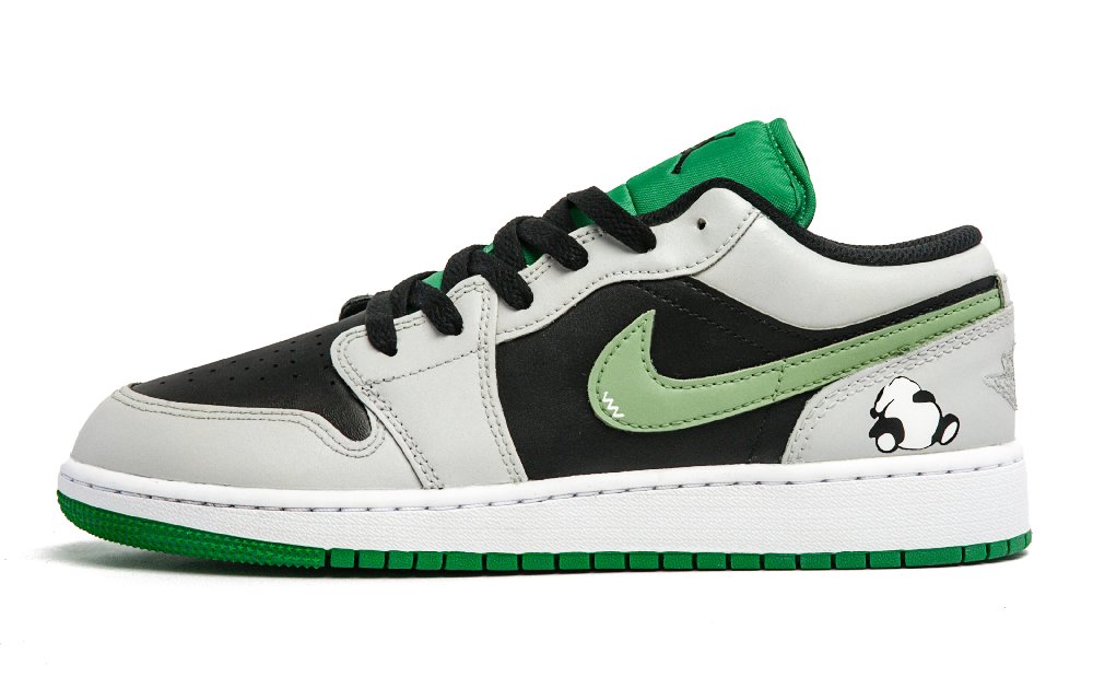 Jordan Air Jordan 1 Anti-Slip Wear-Resistant Low-Top Vintage Basketball Shoes GS Black White Gray