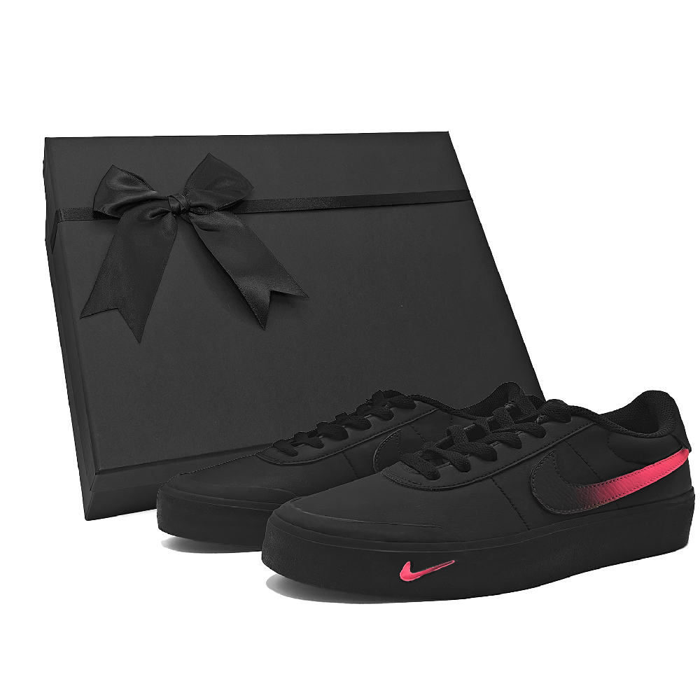 Nike Court Shot Gradient Pink, Box Anti Slip Wear Resistant Low Top Skateboard Shoes Unisex Black Pink