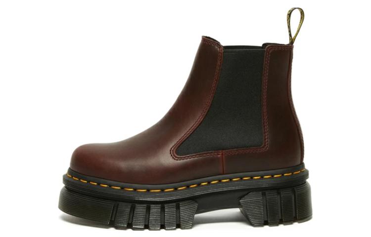 Dr. Martens Audrick Brando Leather Platform Chelsea Boots 'Brown' Women's