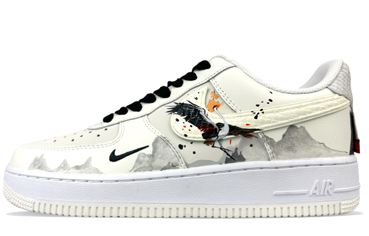 Nike Air Force 1 Low-Top Skateboard Shoes Unisex Black White Gray