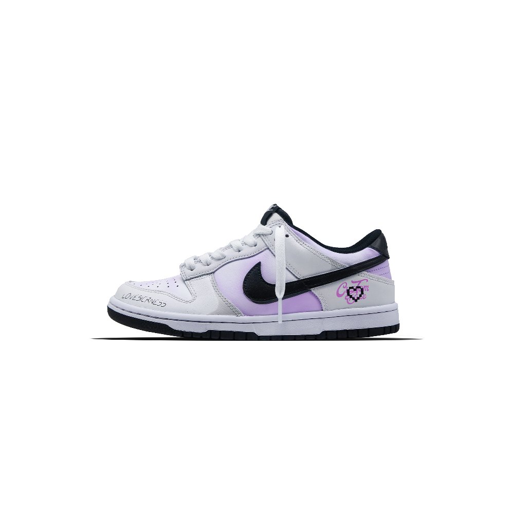 Nike Dunk Skateboard Shoes Unisex Low-Top Black White Purple
