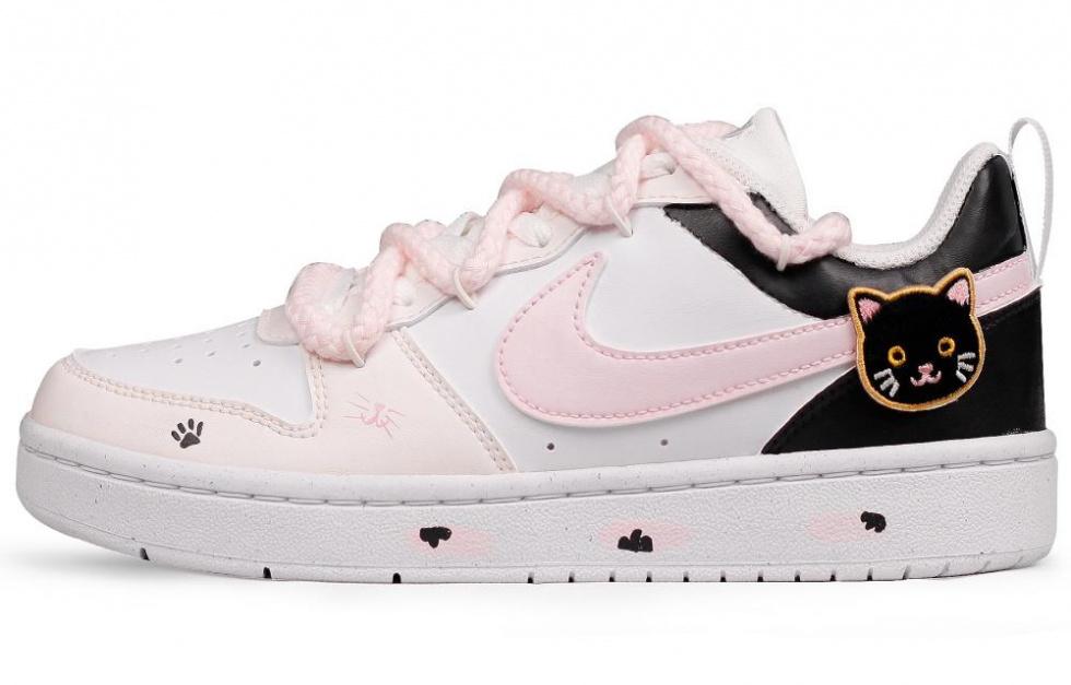 Nike Court Borough Low-Top Skateboard Shoes Women's Pink White
