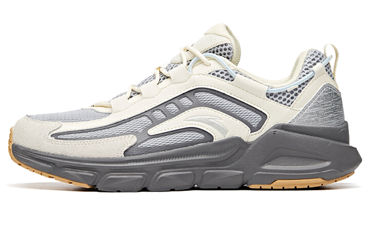 Anta Cushioned Slip-Resistant Abrasion-Resistant Low-Top Running Shoes Men's Mist White