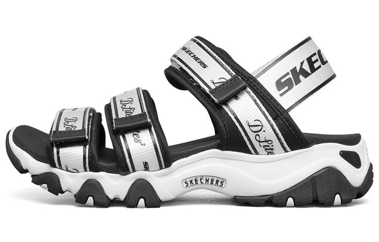 Skechers D'Lites 2.0 Sandals 'Black White' Women's