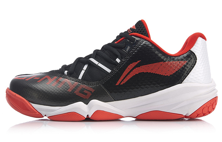 LiNing Dovega Abrasion Resistant Slip Resistant Low Top Running Shoes Unisex Black Red