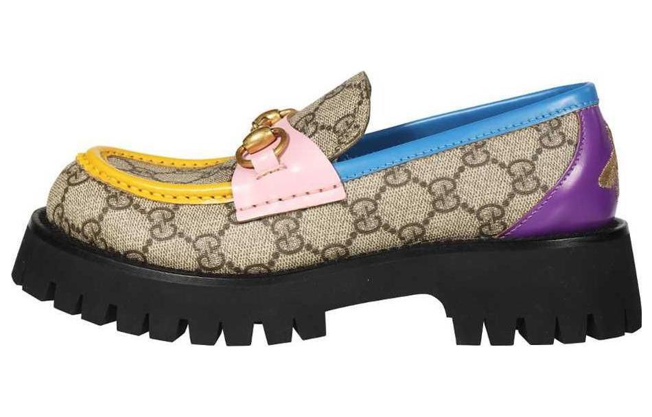 GUCCI Women's Horsebit Loafer 'GG Monogram   Beige Multi Color' Women's