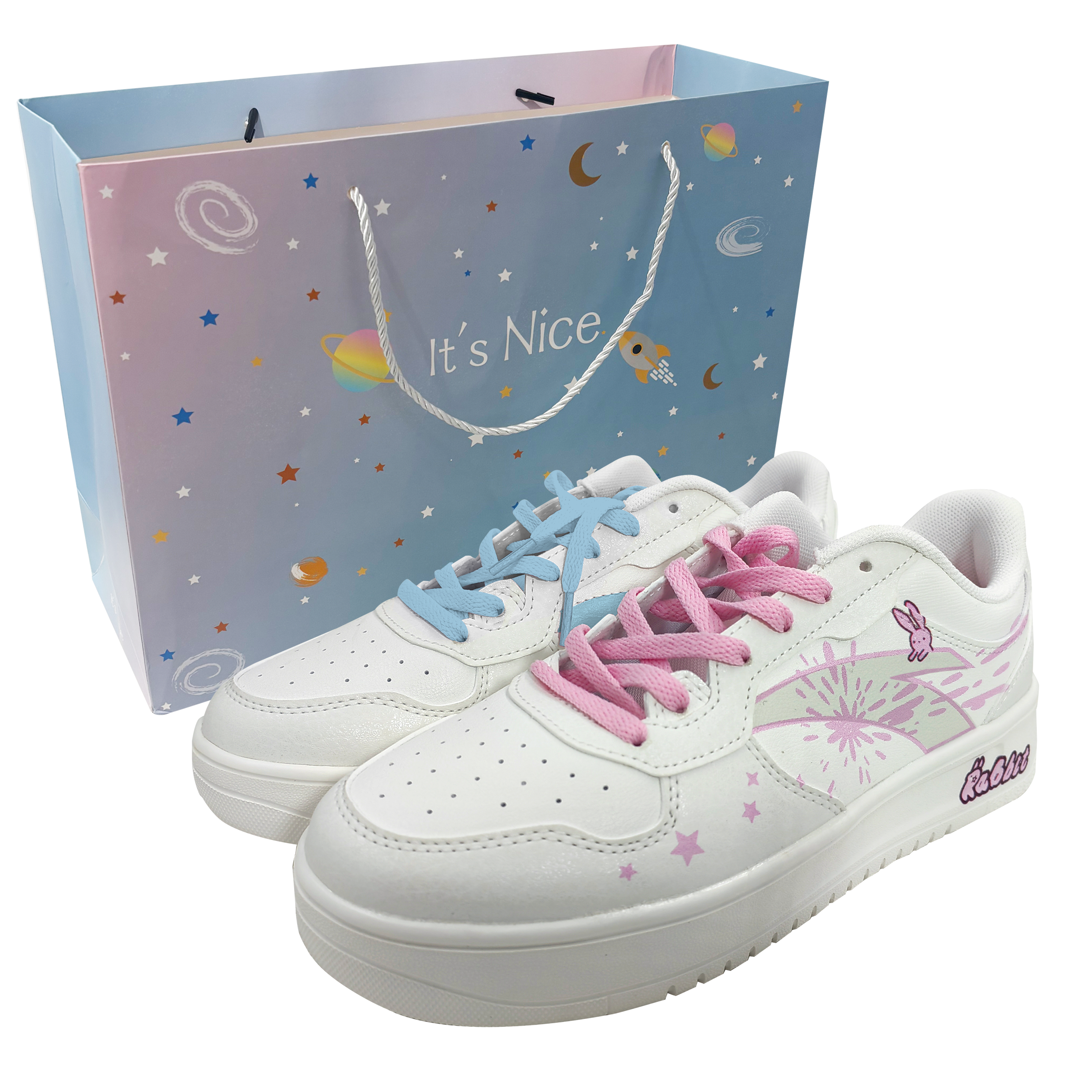ANTA Life Collection Skateboard Shoes Unisex Low top White/Pink/Blue
