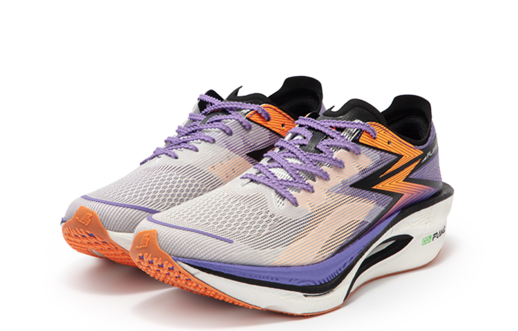 361° Fly Burn 3 Cushioning Anti Slip And Wear Resistant Rebound Low Top Marathon Running Shoes Unisex White Purple