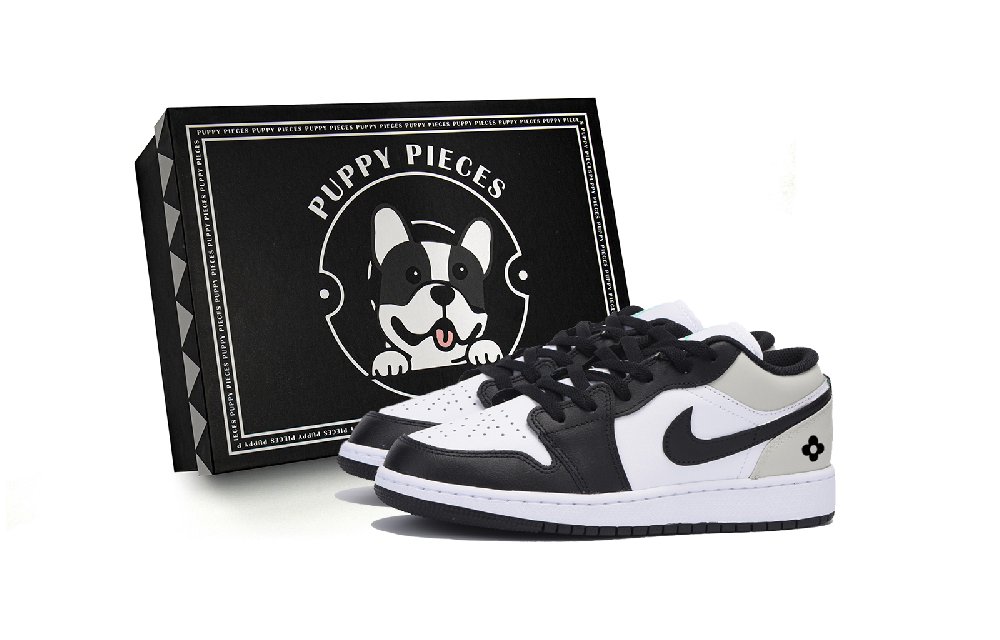 Jordan Air Jordan 1 Low Top Vintage Basketball Shoes Men's White Gray
