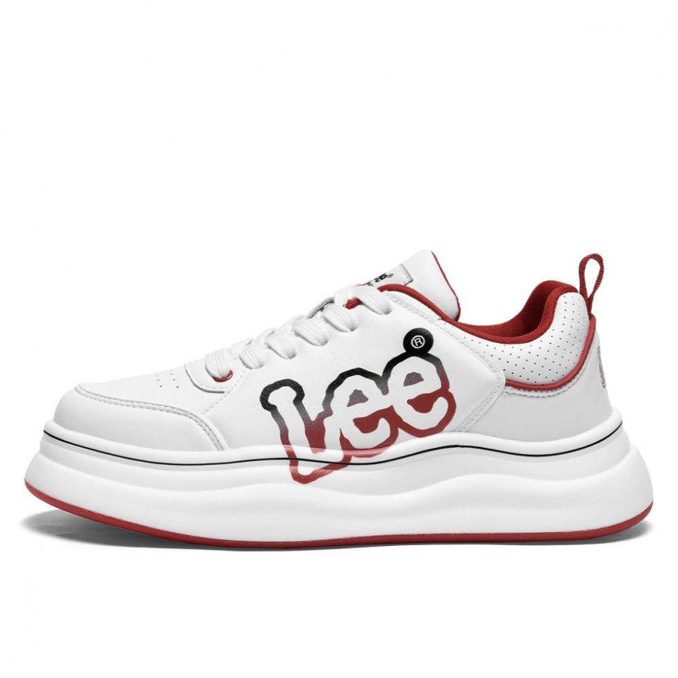 Lee White Sneakers Trendy Versatile Low-Top Skateboard Shoes Men's