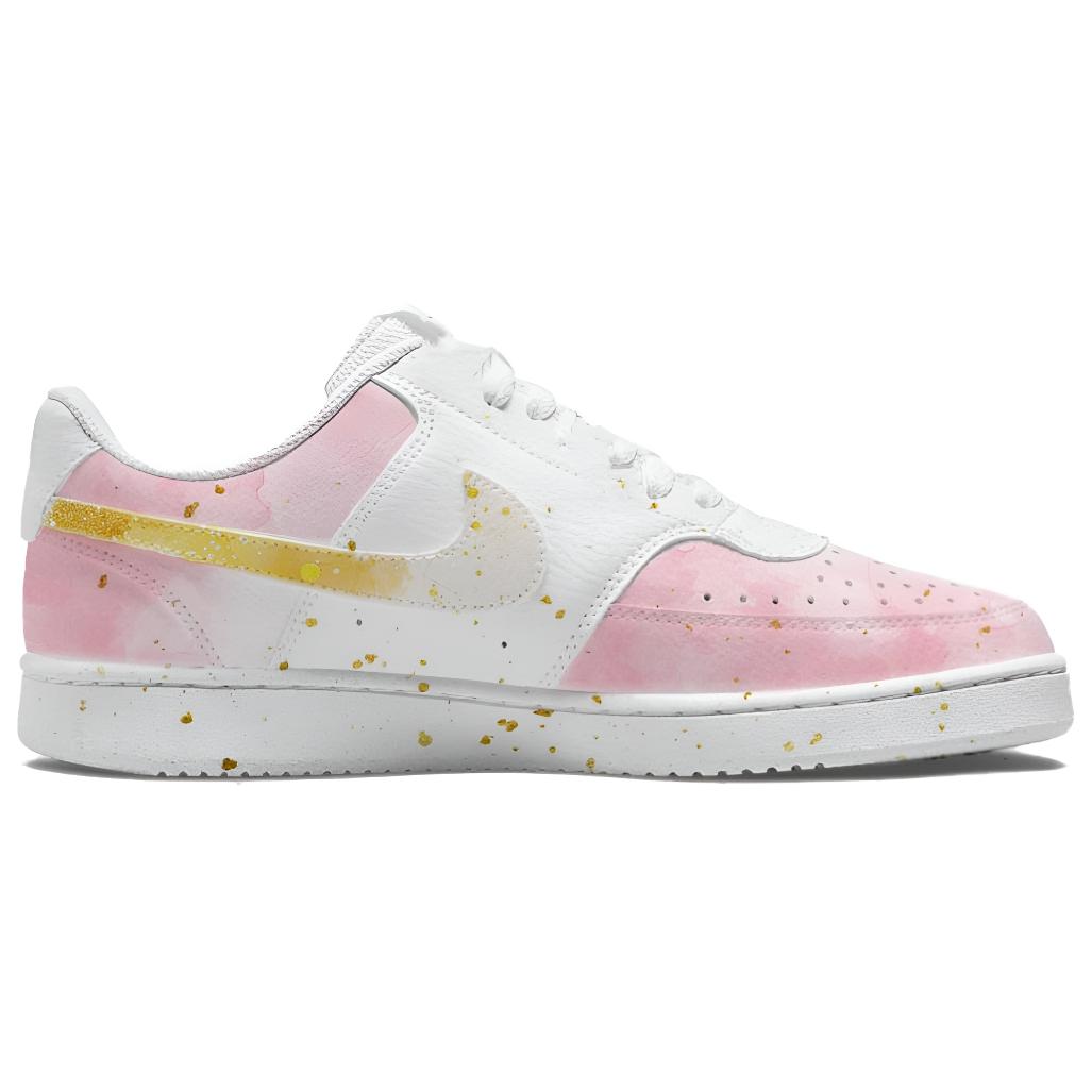 Nike Court Vision 1 Wisdom Abrasion Resistant Low top Skateboard Shoes Unisex Pink White