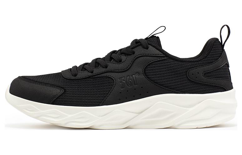 361° Cushioning, Slip Resistant, Lightweight Low Top Running Shoes Men's Obsidian Black Feather White