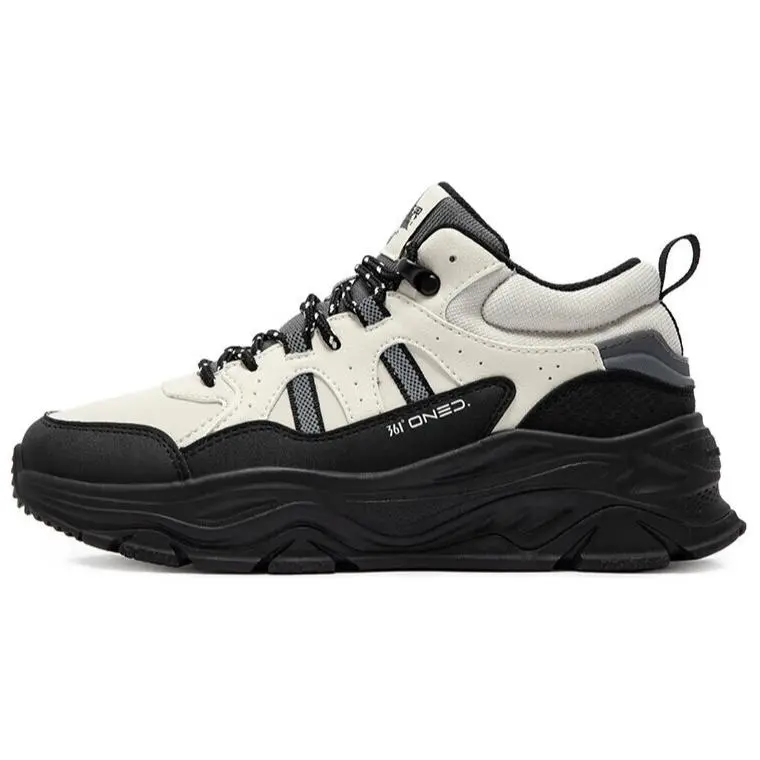 361° Anti-Slip Wear-Resistant Mid-Top Casual Shoes Women's White Black