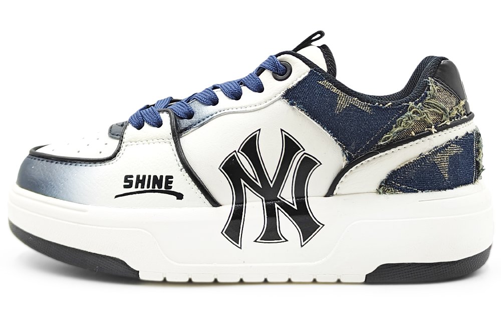 MLB Chunky Liner Abrasion Resistant Low top Skateboard Shoes Unisex White Blue