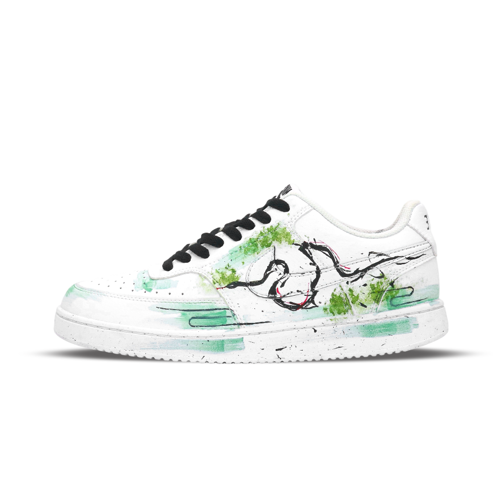 Nike Court Vision 1 Skateboard Shoes Men Low Top Black/White/Green