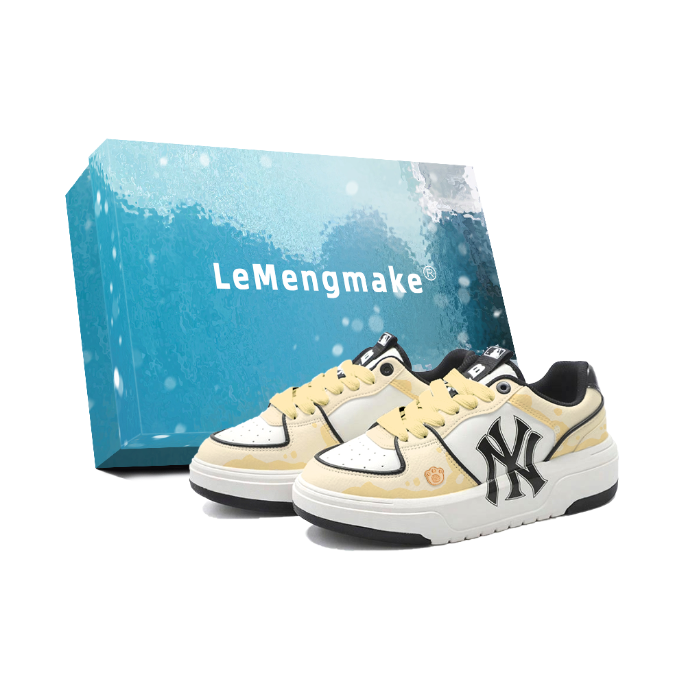 MLB Chunky Liner Abrasion Resistant Low Top Skateboard Shoes Unisex Yellow