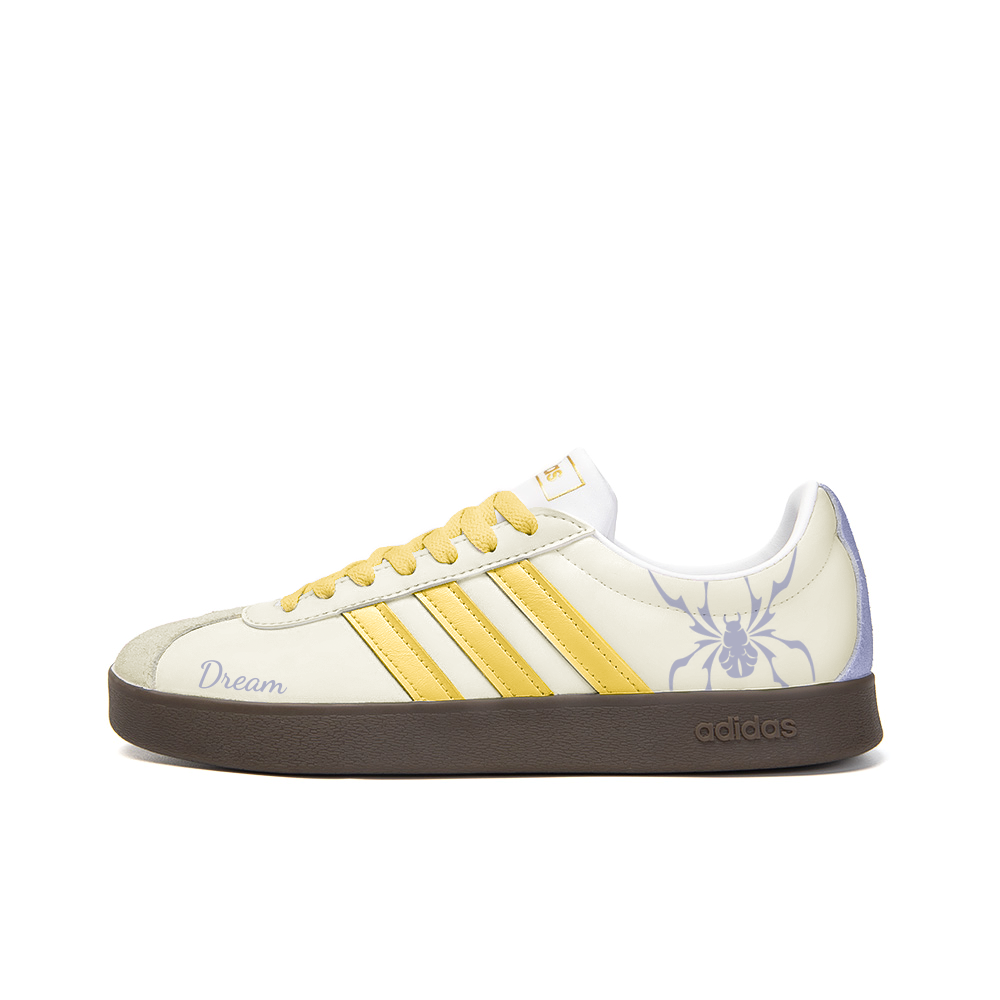 Adidas Neo VL Court 2.0 Anti-Slip Wear-Resistant Low-Top Skateboard Shoes Unisex Beige Yellow