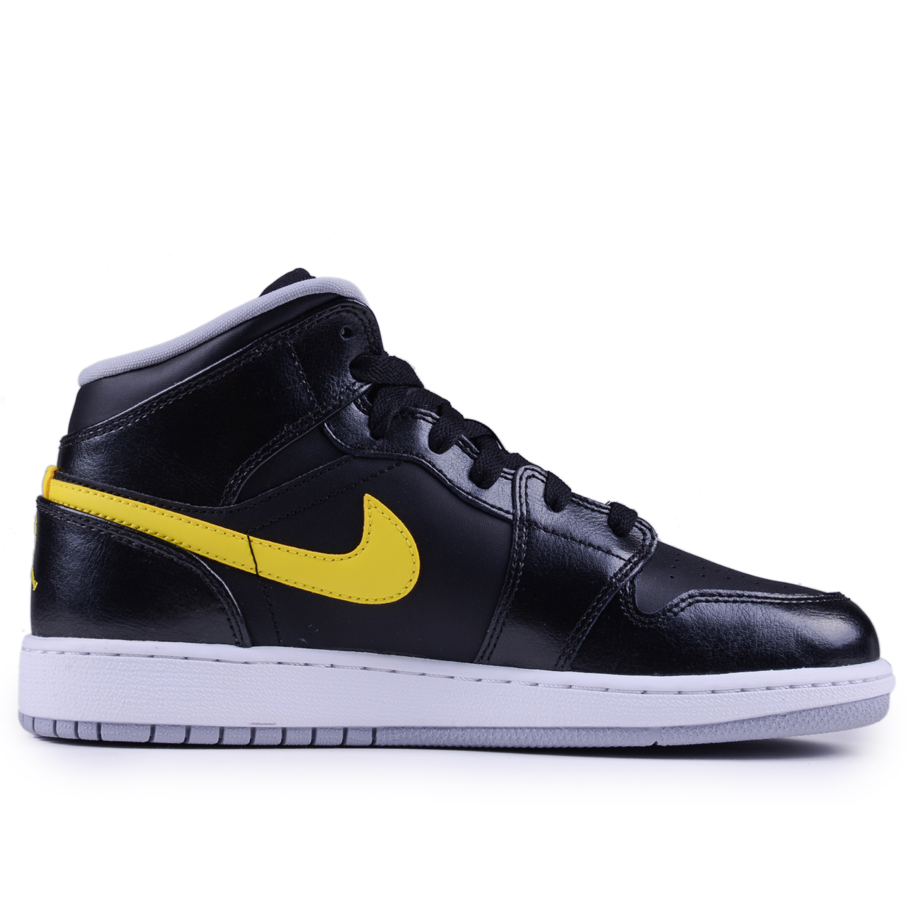 Jordan Air Jordan 1 Cushioning, Wear Resistant High top Vintage Basketball Shoes Men's Black Yellow