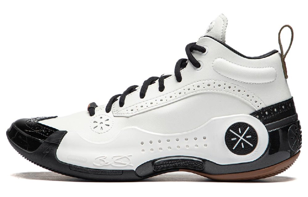 LiNing WOW 10 Gentleman Mid-Top Basketball Shoes Men's Black White