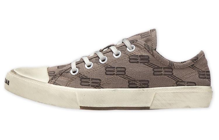 Balenciaga Paris Low Top Bb Monogram Dark Beige Brown Women's