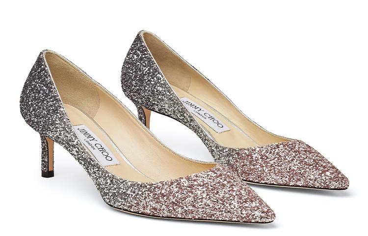 Jimmy Choo ROMY Slim Heel High Heels 6CM Women's Pink Silver Gray Gradient