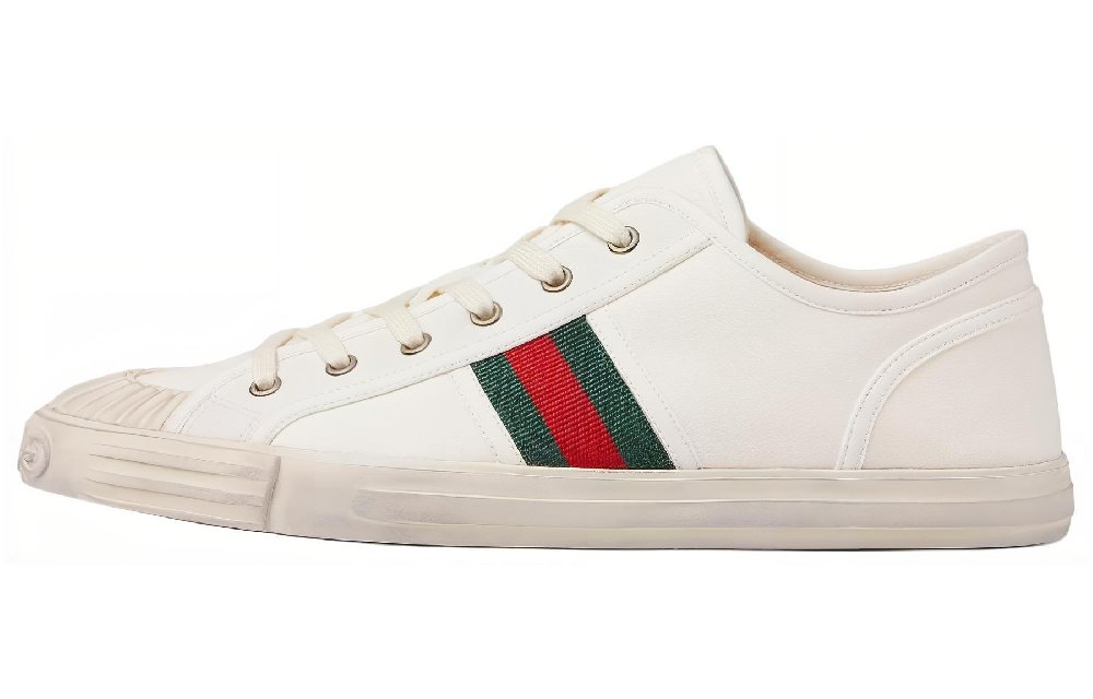 GUCCI Low Top Skateboard Shoes Men's White