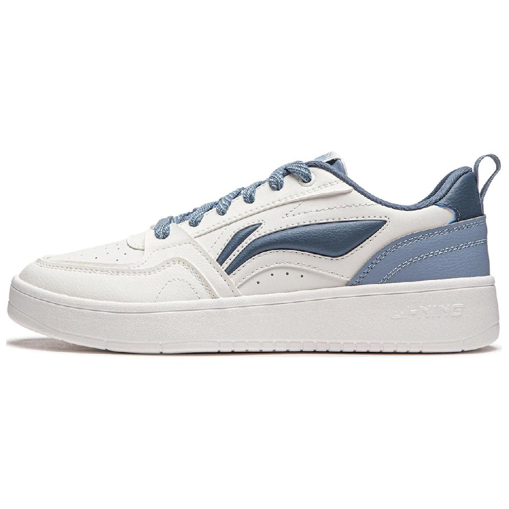 LiNing Yuanbao V2 Anti Slip Wear Resistant Breathable Height Increasing Low Top Skateboard Shoes Men's White Blue