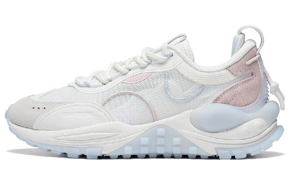 LiNing CF Star Track Anti-Slip Wear-Resistant Low-Top Sports Casual Shoes Women's Mist White