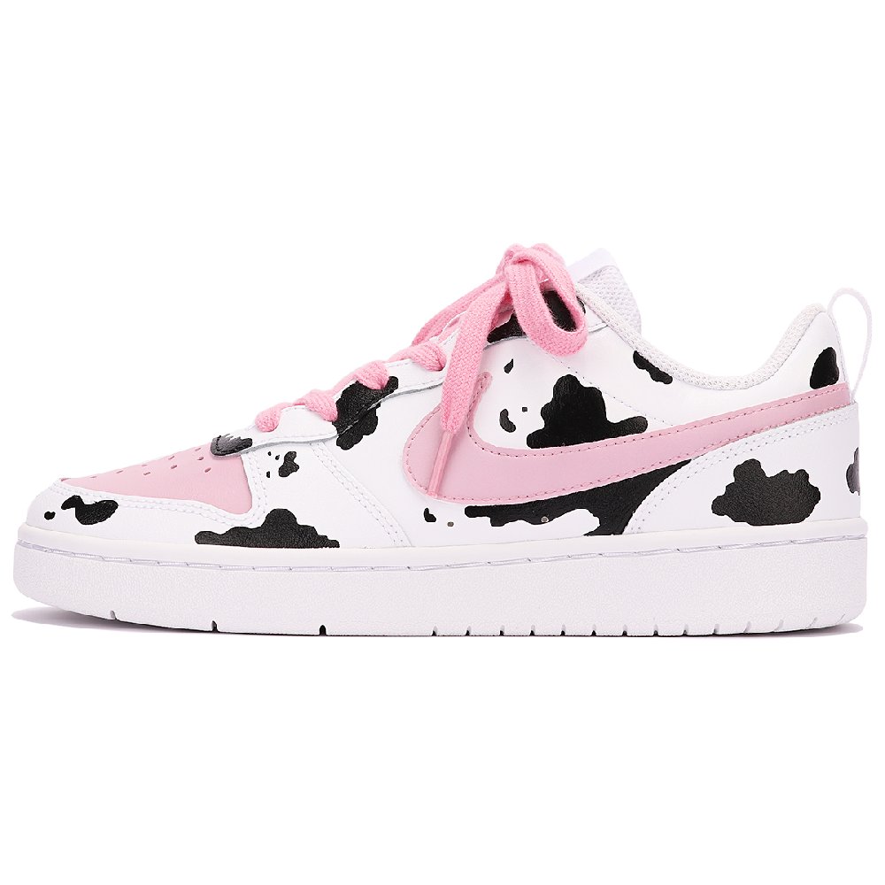 Nike Court Borough Series Skateboard Shoes Women's Low-Top White Black Pink
