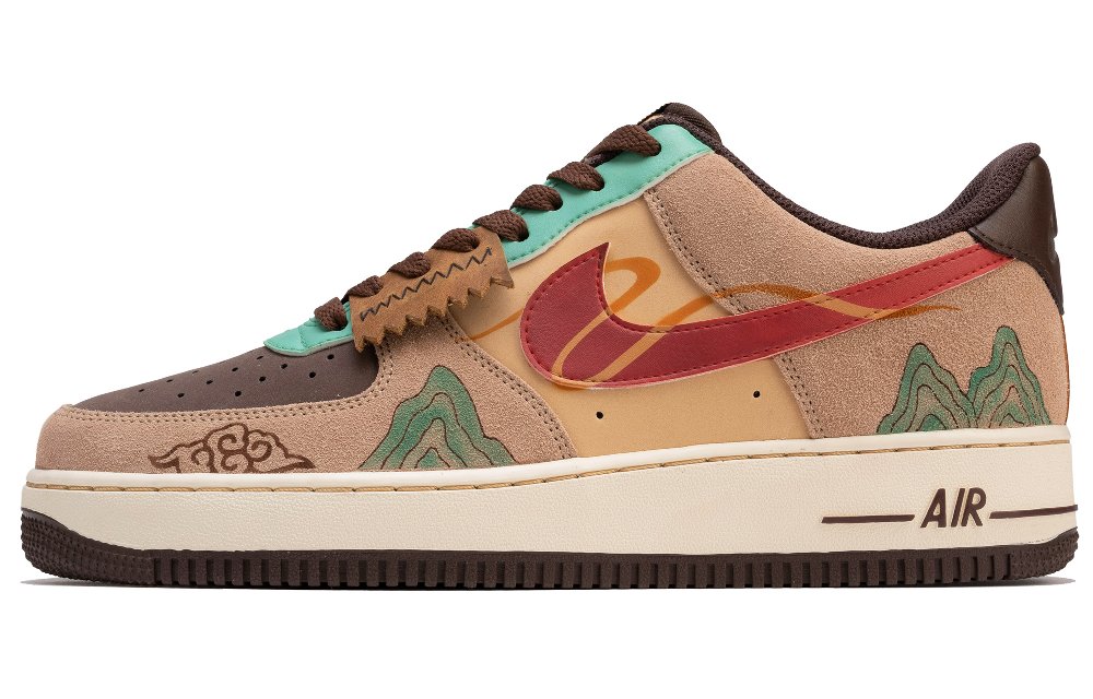 Nike Air Force 1 Low-Top Skateboard Shoes Men's Brown