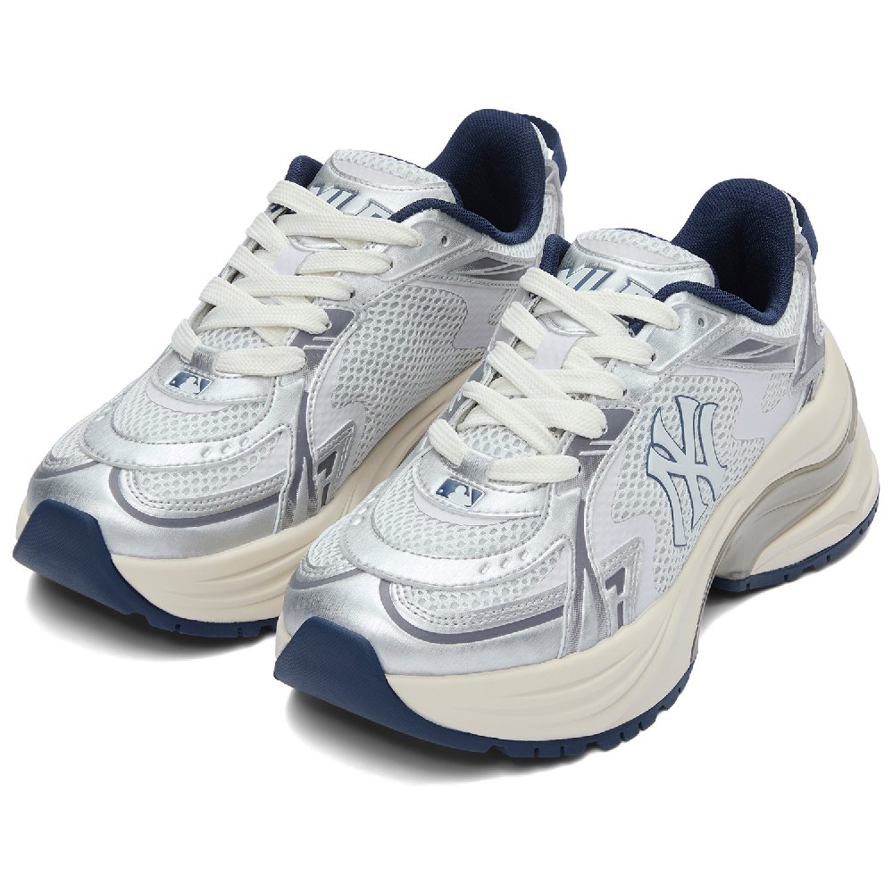 MLB New York Yankees Running Shoes Unisex Low Top Silver/Gray