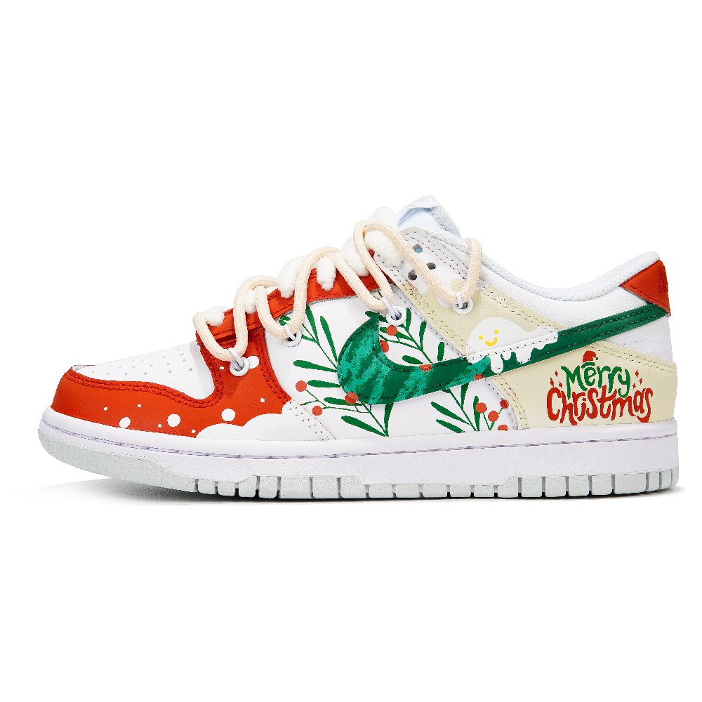 Nike Dunk Low-Top Skateboard Shoes GS White Red