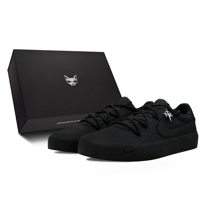 Nike Court Shot Midnight Phantom, Shimmery Cat Abrasion Resistant Balance Low top Skateboard Shoes Men's Black