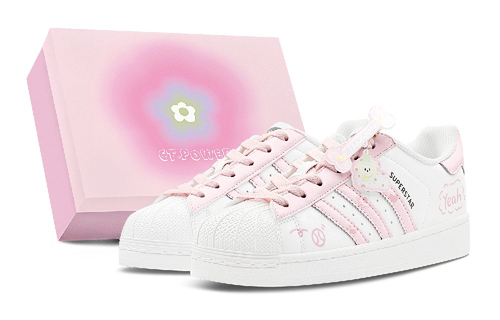 Adidas Originals Superstar Skateboard Shoes Unisex Low Top Pink