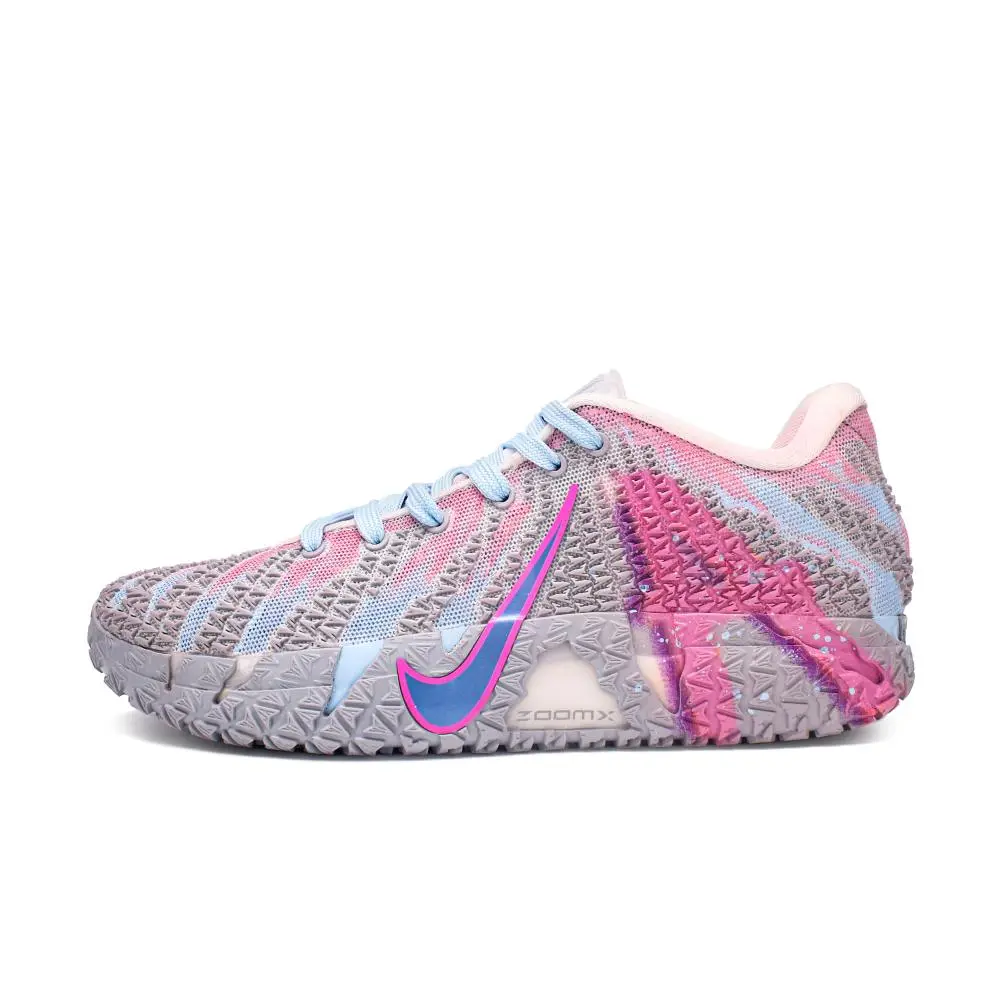 Nike Ja Morant 3 Abrasion Resistant Low top Basketball Shoes Unisex Gray Pink Blue