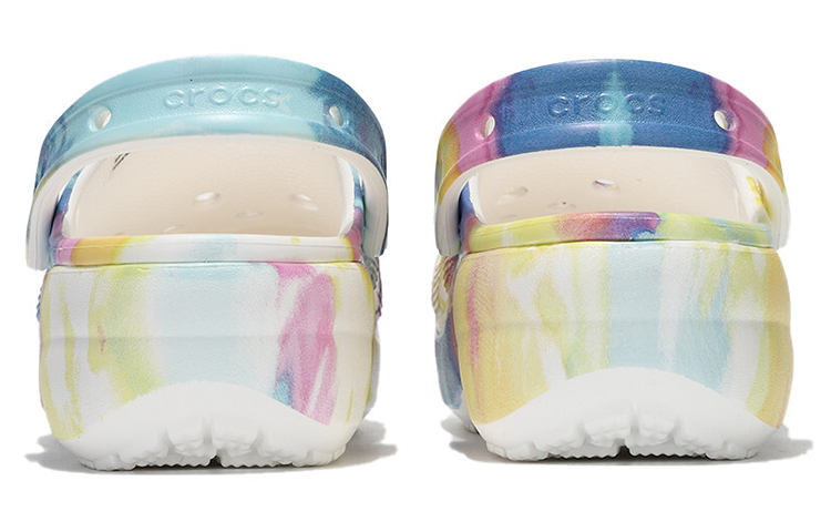 Crocs Classic Clog Clouds Tie Dye Printing Lightweight Cozy Sports Sandals Pink Blue Women's