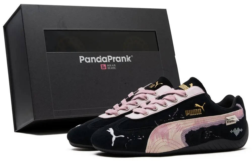 PUMA Speedcat Collection Chattering Abrasion Resistant Low Top Casual Shoes Unisex Black White Pink