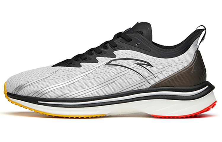Anta Running Collection Cushioned Slip-Resistant Abrasion-Resistant Low-Top Running Shoes Men's Silver Black