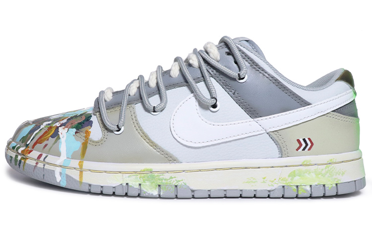 Nike Dunk Retro Low-Top Skateboard Shoes Men's Gray White Year Of The Dragon Limited Edition
